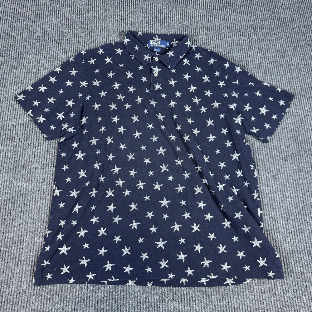 Polo Ralph Lauren Short Sleeve Graphic Polo Shirt AOP All Over Print Starfish XL